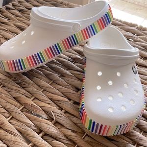 Rainbow Crocs Crocband Clogs